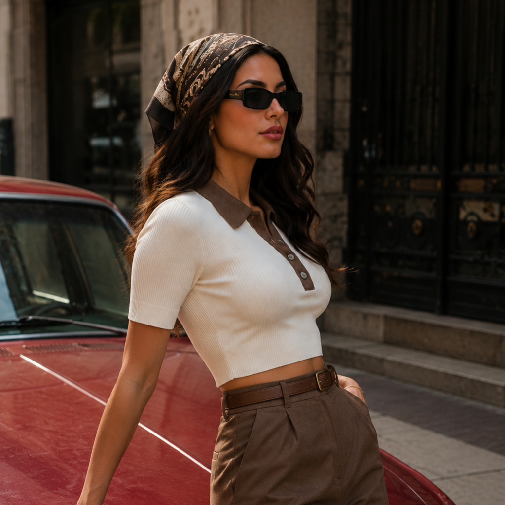 White Polo Crop Top (Vacation Specials)